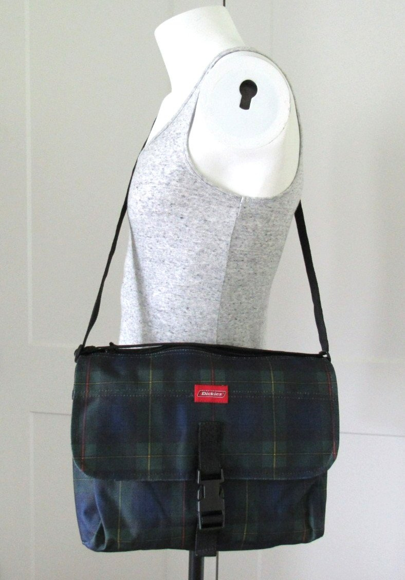 NEW VTG. Y2K Yak Pak Dickies Tartan Plaid Tote Shoulder Messenger Bag