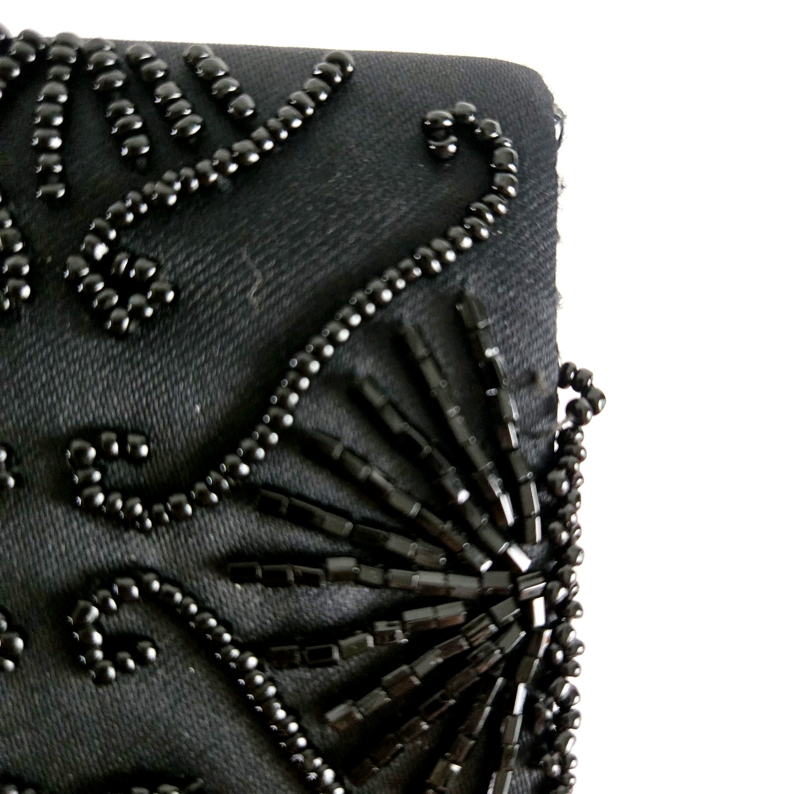 Beaded Black Clutch Purse Prom Wedding Party Evening Dressy Unbranded