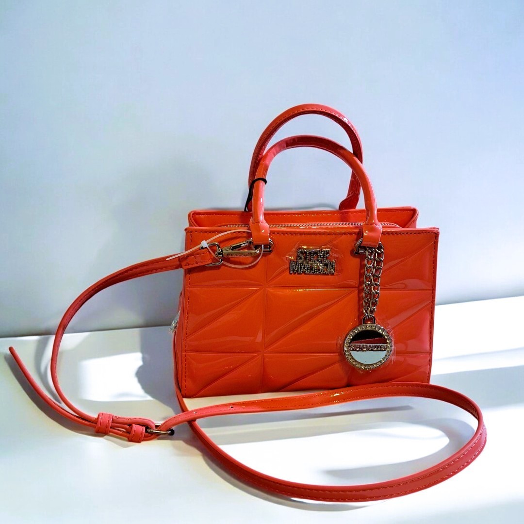 Steve Madden BMICKEY Coral Orange Patent Mini Satchel Crossbody NWT