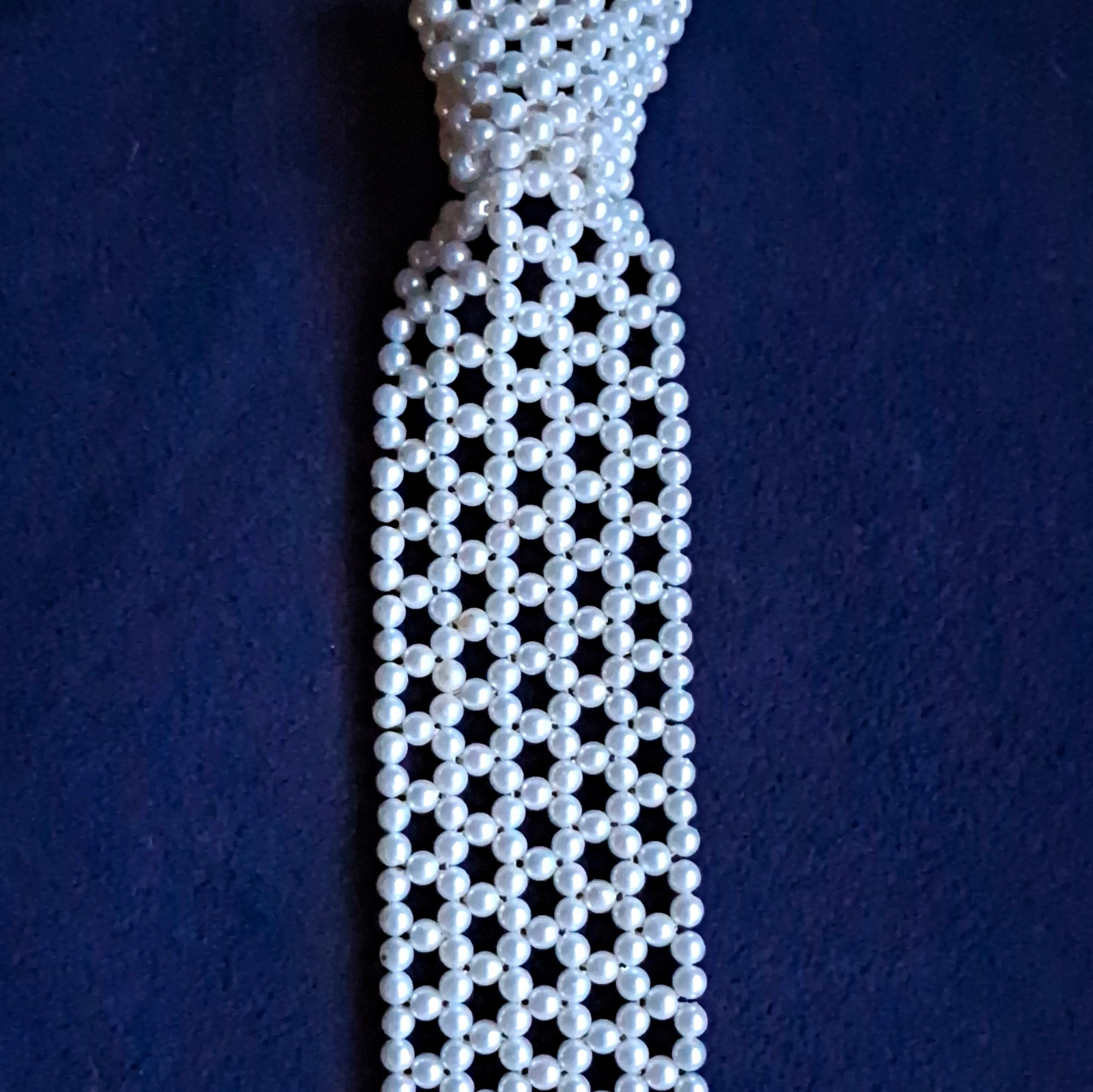 White Faux Pearl Tie