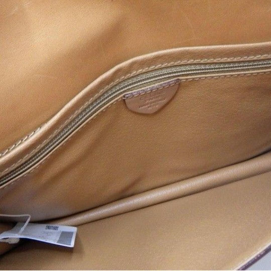 CELINE Macadam Triomphe Logo Clutch Bag Beige Canvas Vintage Unisex 26cm