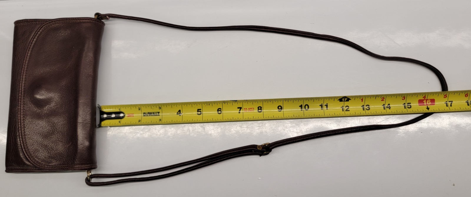 SVEN Design Brown Leather 7.5 X 4.5 Crossbody Wallet Bag Made in Berkley US