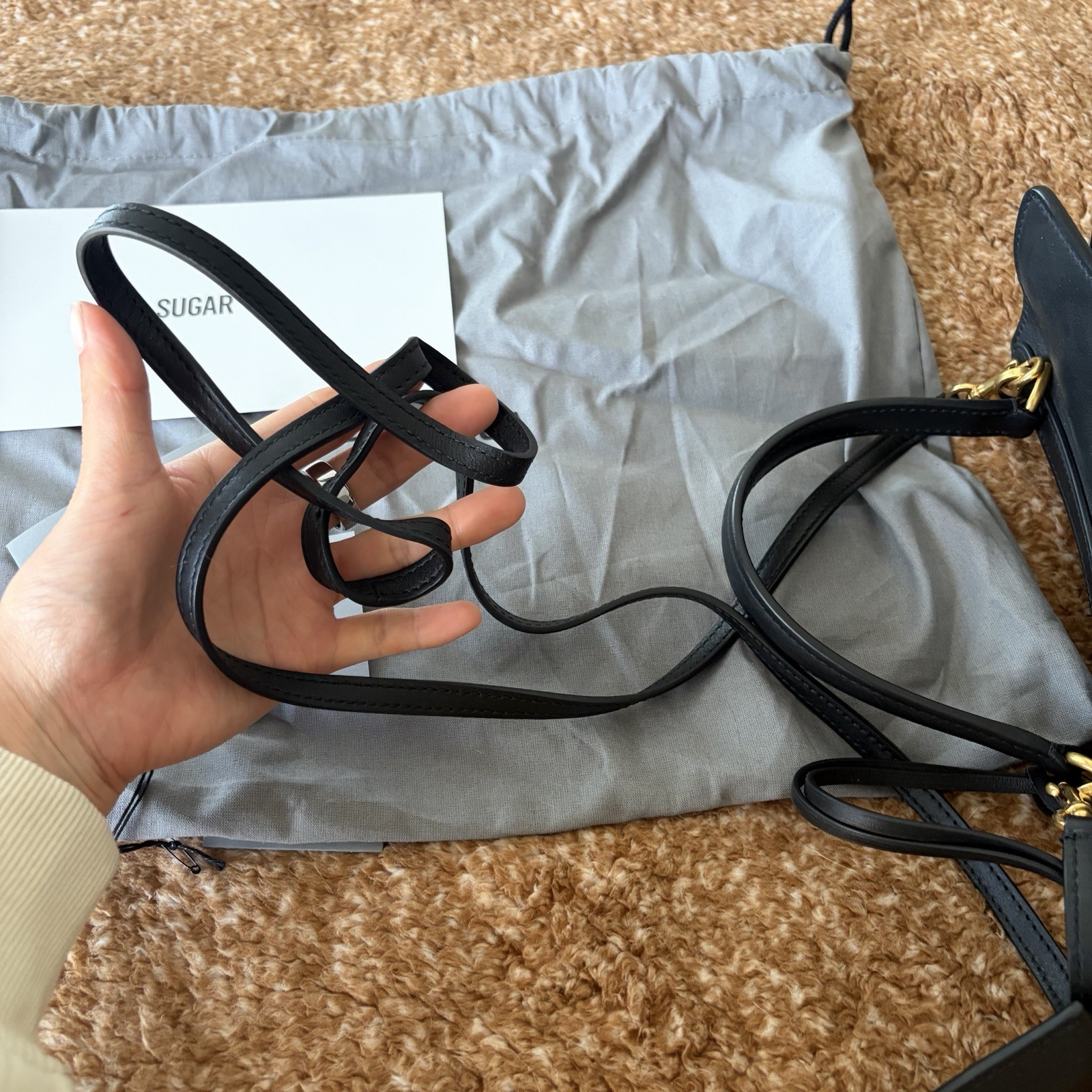 $2990 Balenciaga Black Mini Rodeo Handbag with Brushed Gold Hardware