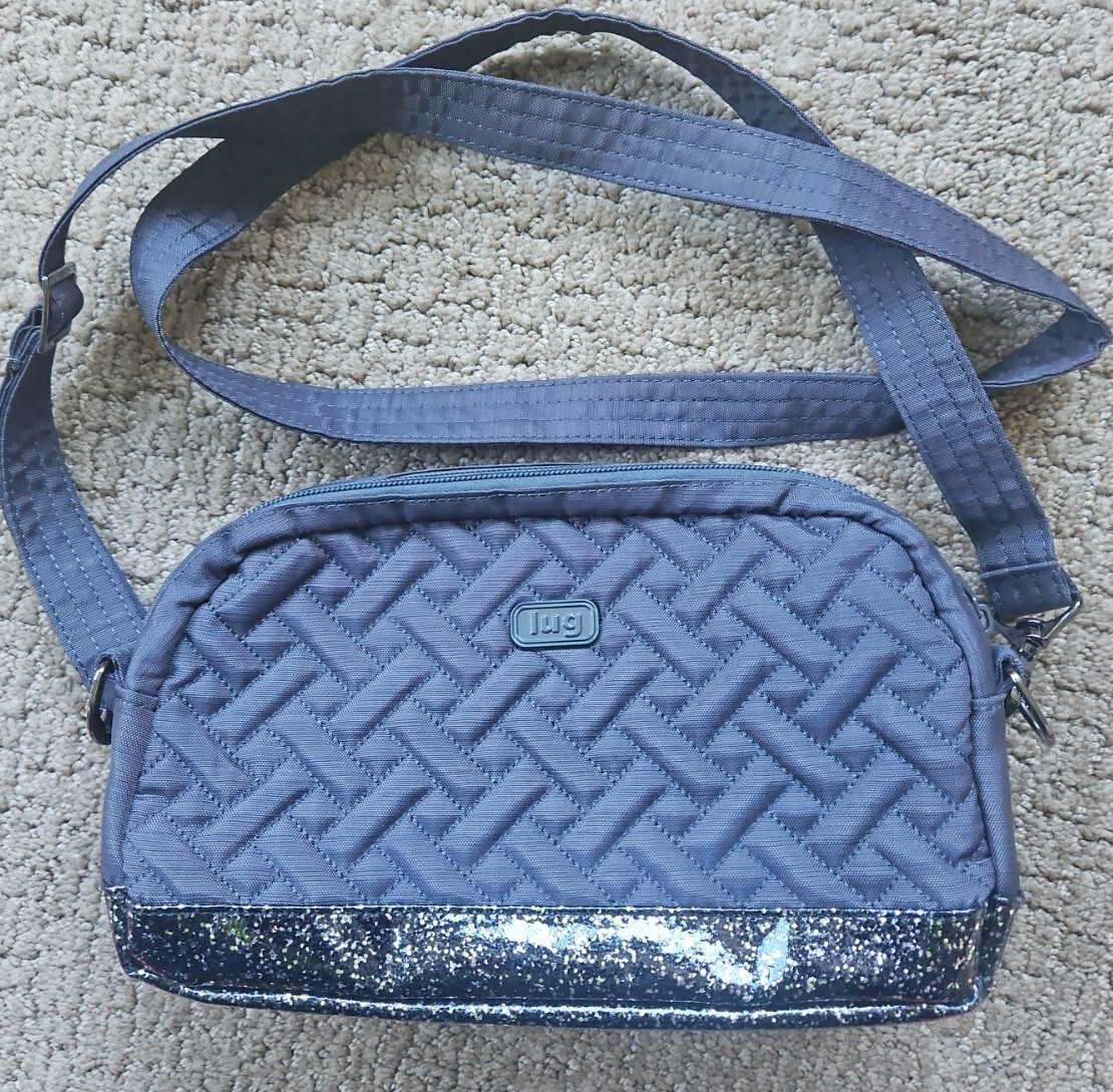 NWOT Lug Punter Gray RFID PROTECTED Crossbody Bag