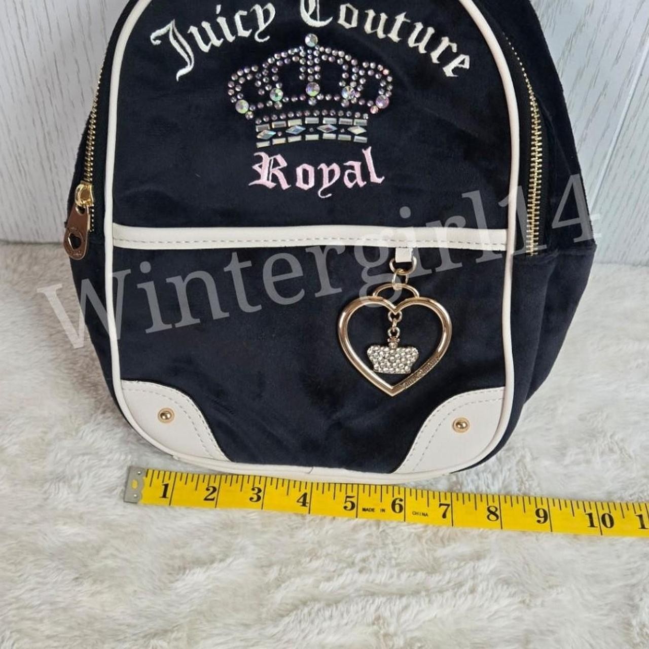Juicy Couture Y2K Glam Black and Pink Liquorice Juicy Kingdom Med Backpack Purse