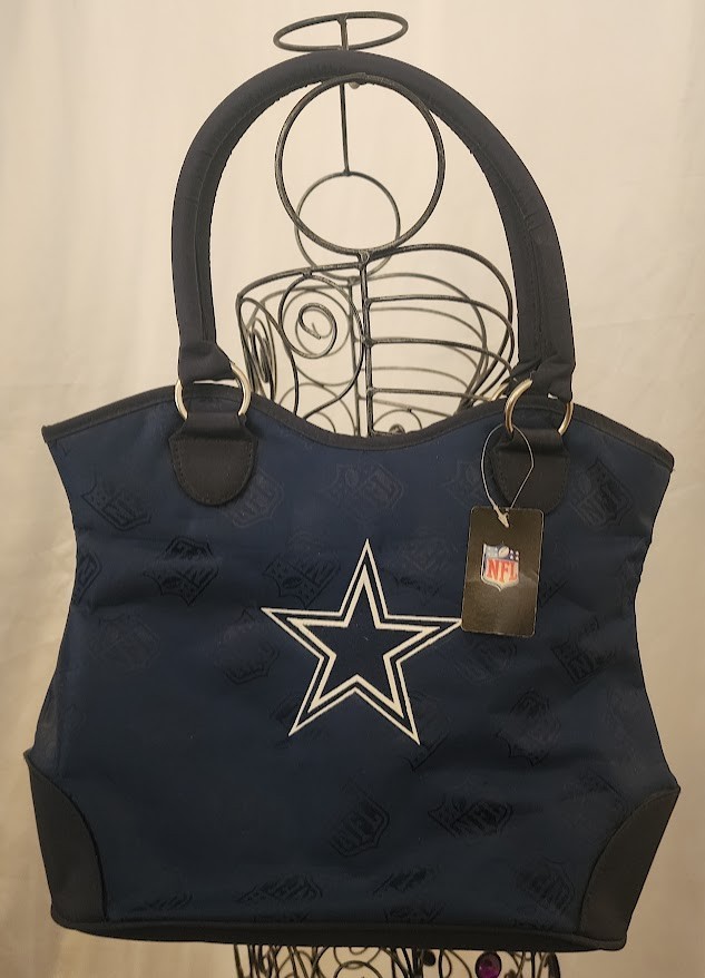 Dallas Cowboys NFL Pattern K Shaped Tote Stitched Star Logo Hand Bag Purse NWT