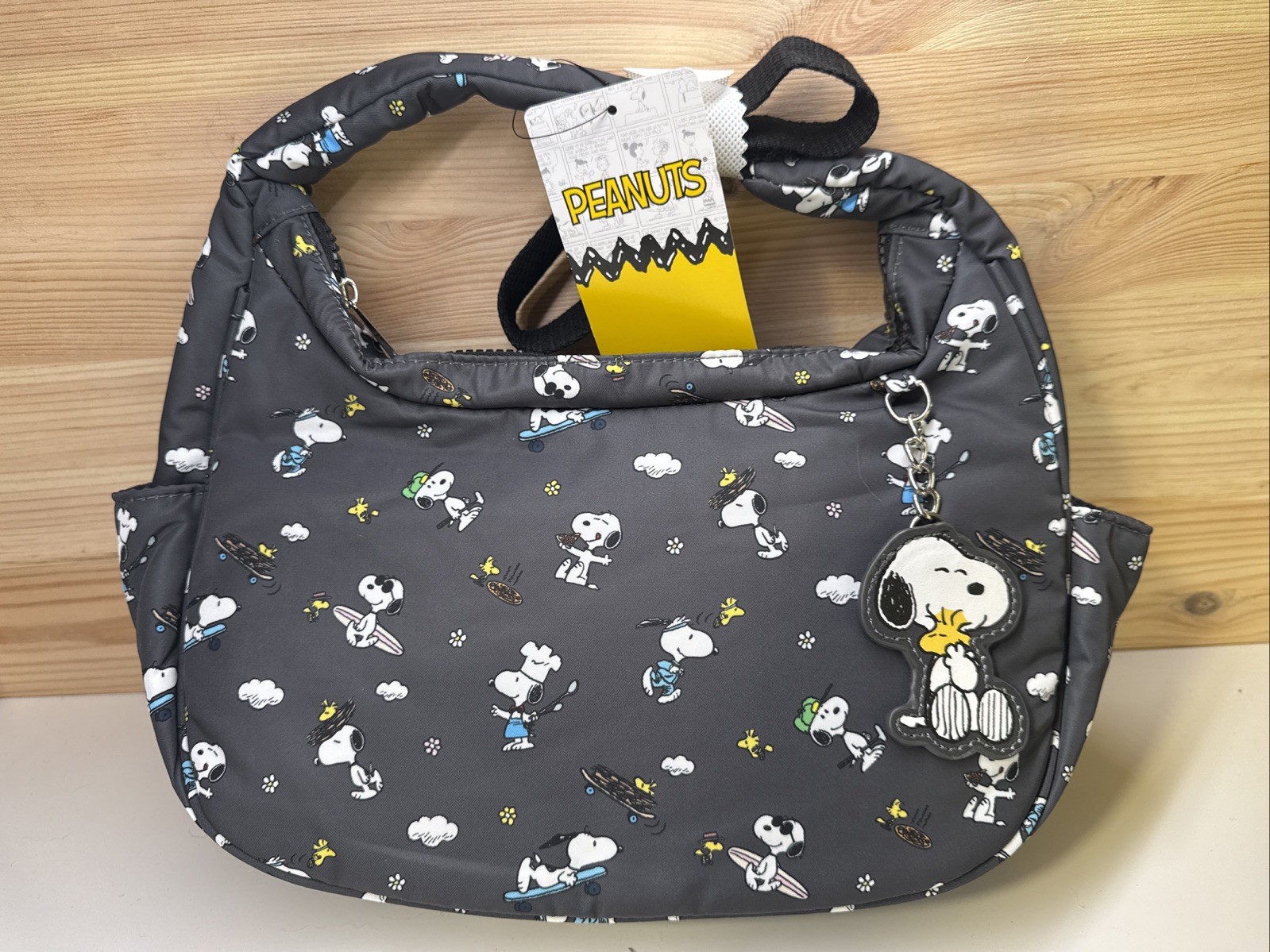 NEW Peanuts Snoopy & Woodstock Icons AOP Nylon Shoulder Bag