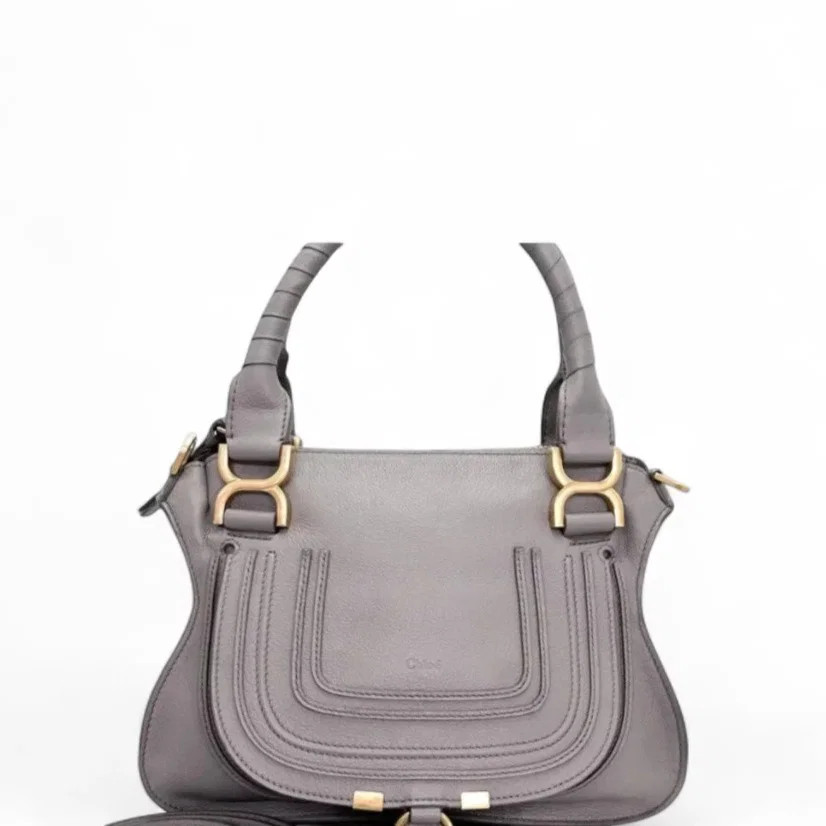 Chloe Small Marcie Satchel Grey Grained Calfskin (zz071626d1r)