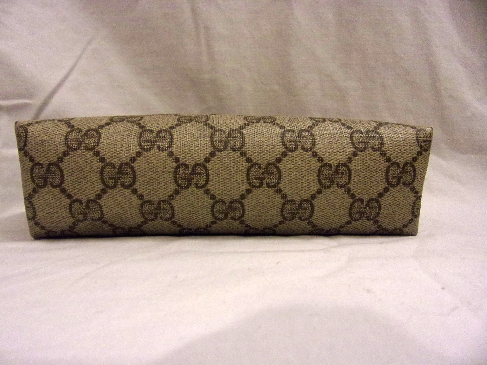 Vintage Gucci Canvas Leather Trim GG Logo Cosmetic Purse Bag 7 1/2″ X 5″
