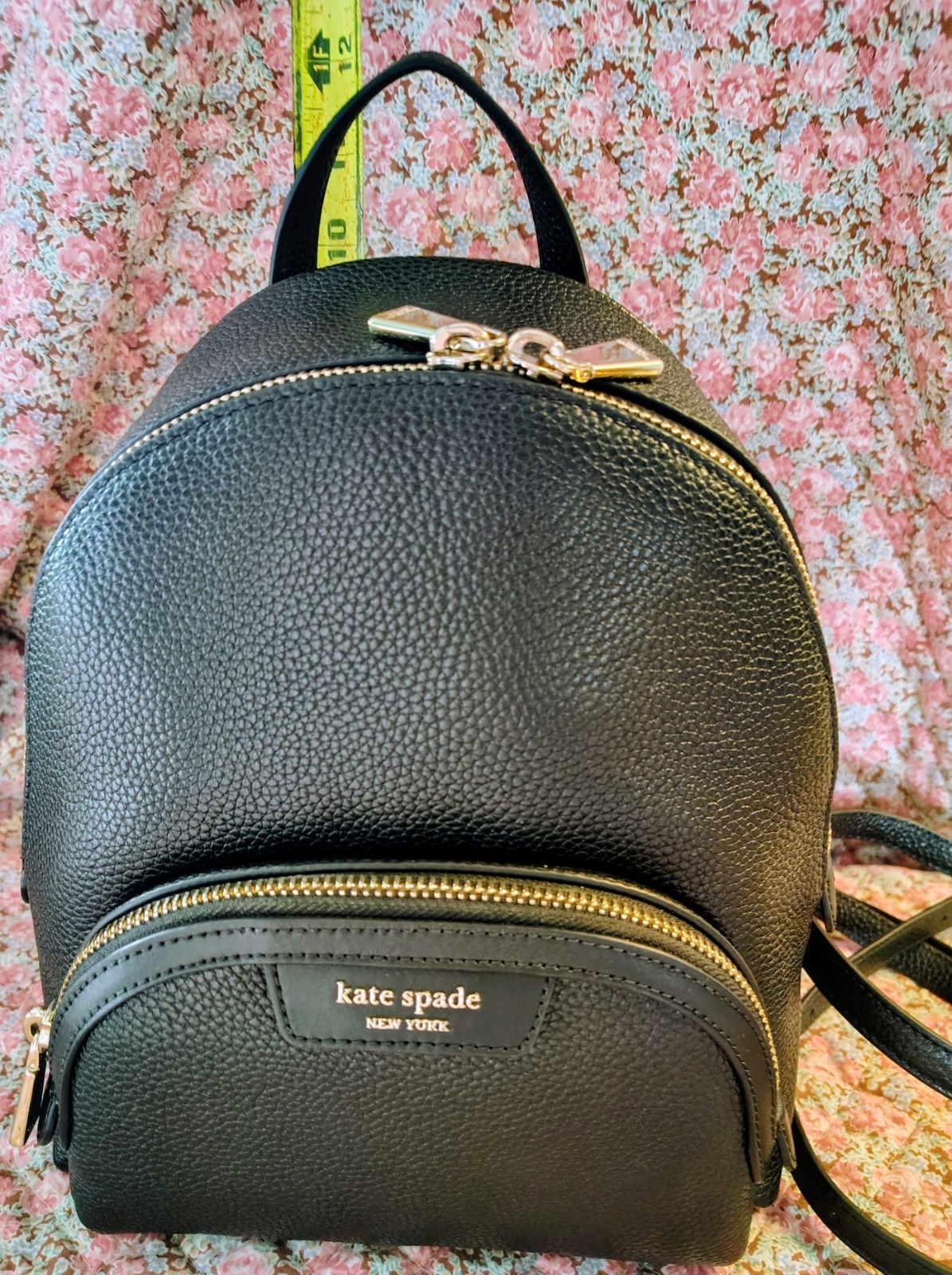 kate spade new york Leila Backpack NWT $298 Black Pebbled Leather