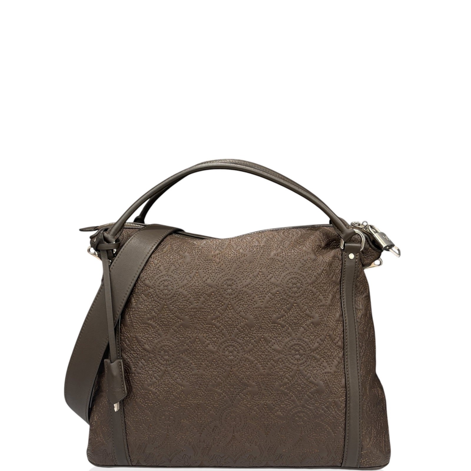 Louis Vuitton Embroidered Tote Bag Beige Ebony Calfskin (ym042326b2)