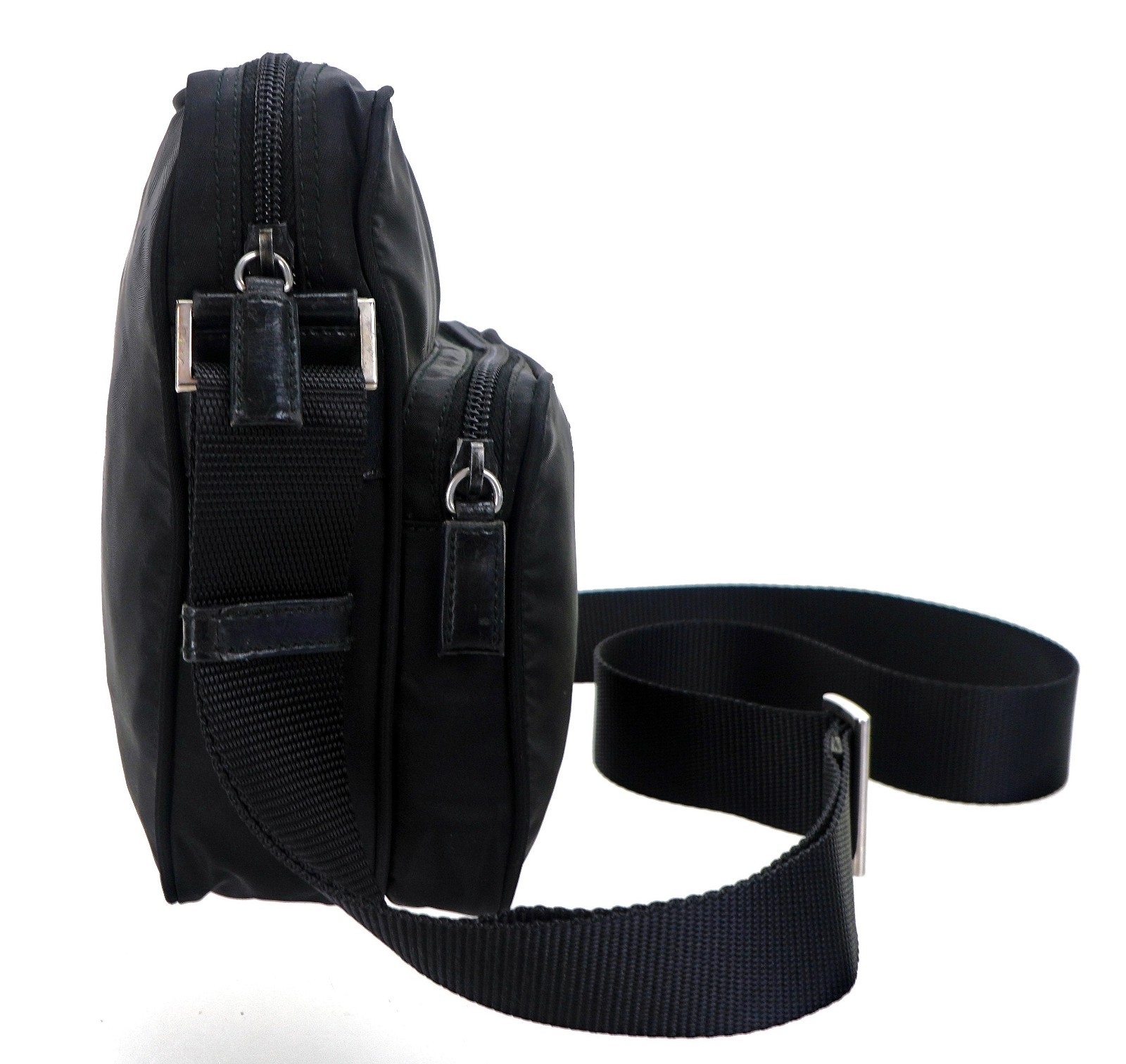 PRADA Black Tessuto Nylon Crossbody Messeger Satchel Bag Italy Unisex