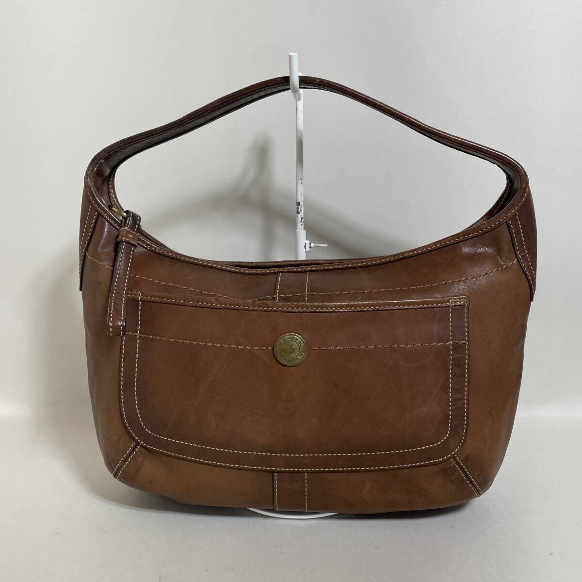 COACH Brown Leather Shoulder Bag Vintage Women’s Handbag 86B206 31cm 20cm 9cm