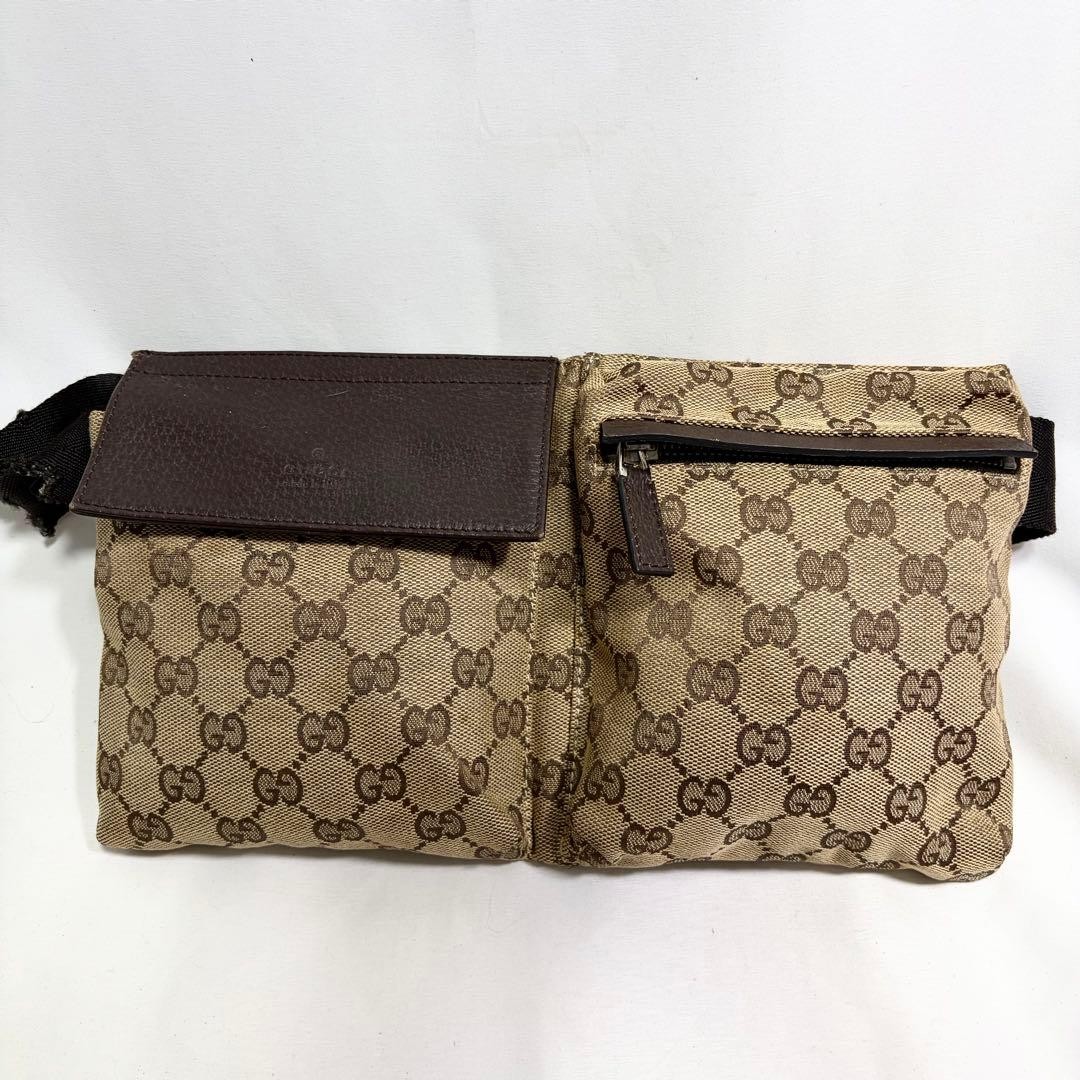 Gucci GG Canvas Logo Embossed Shoulder Bag 28566 Multifunctional Brown