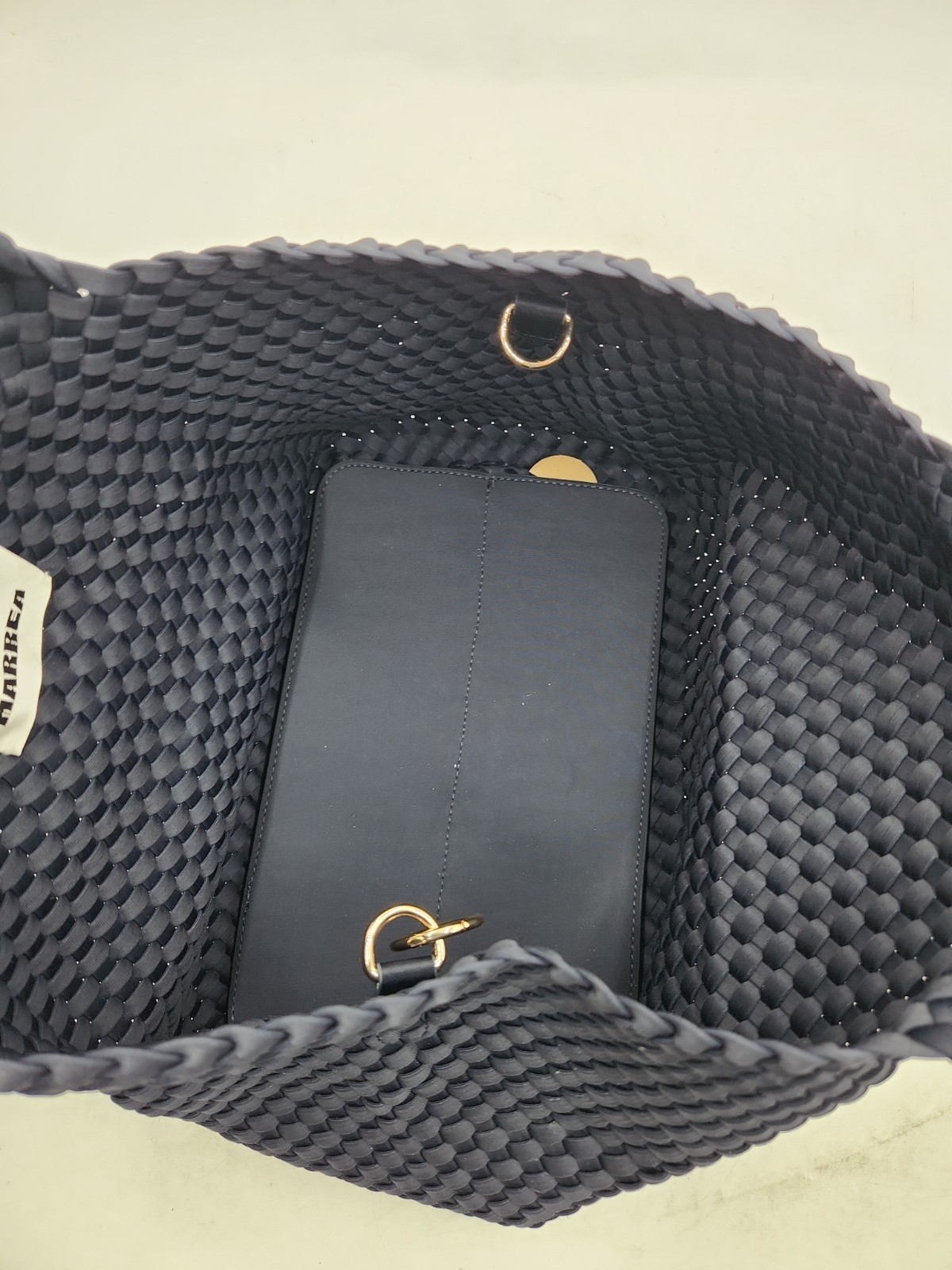 Marrea Woven Medium Tote Bag – Navy