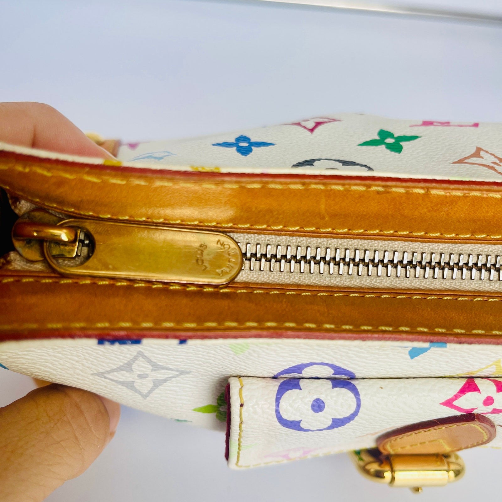 Louis Vuitton Takashi Murakami White Monogram Multicolor Eliza Shoulder Bag