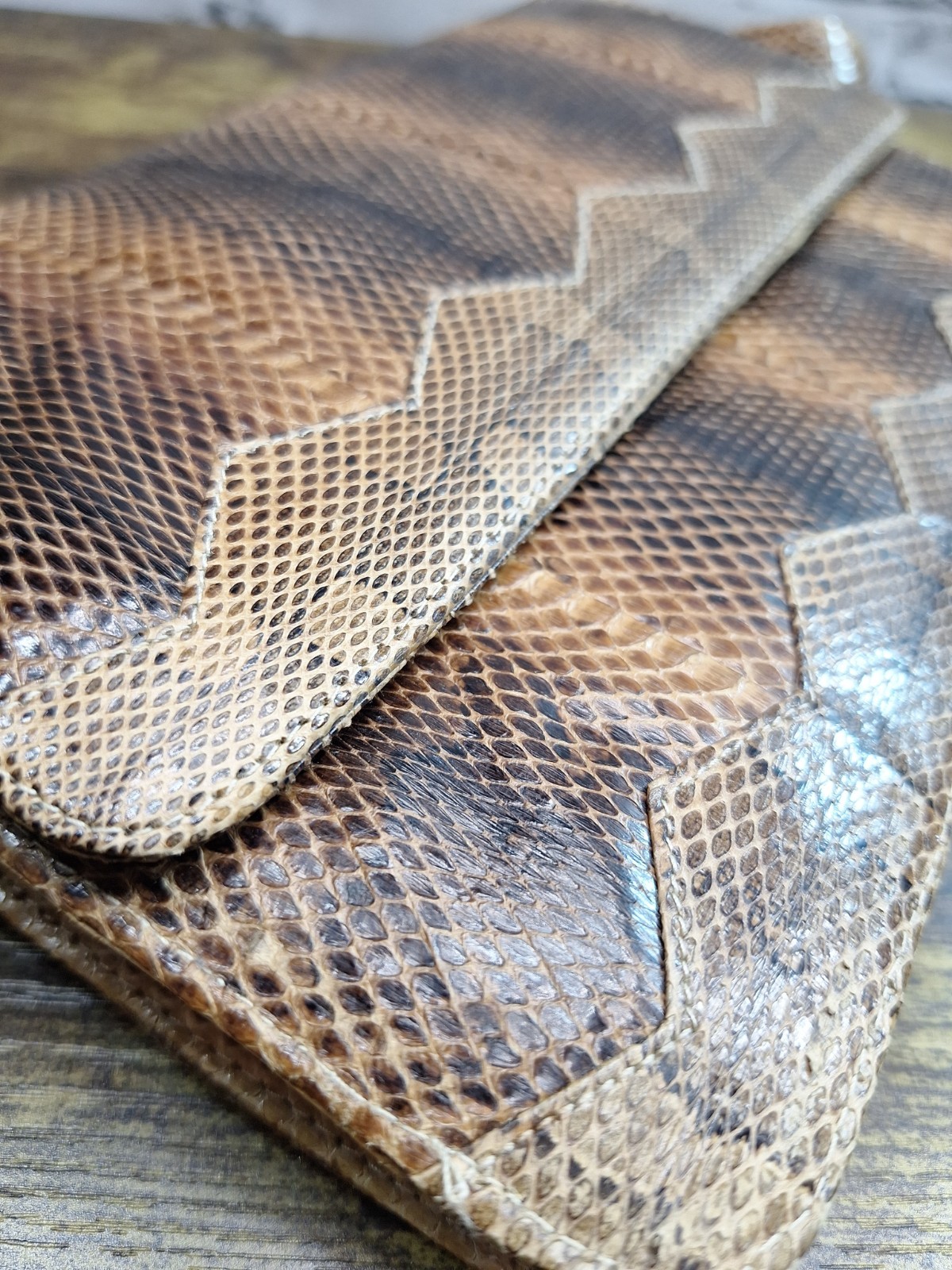 Unique Vintage Snakeskin Purse Shoulder Bag 9 Inch By 6 Inches