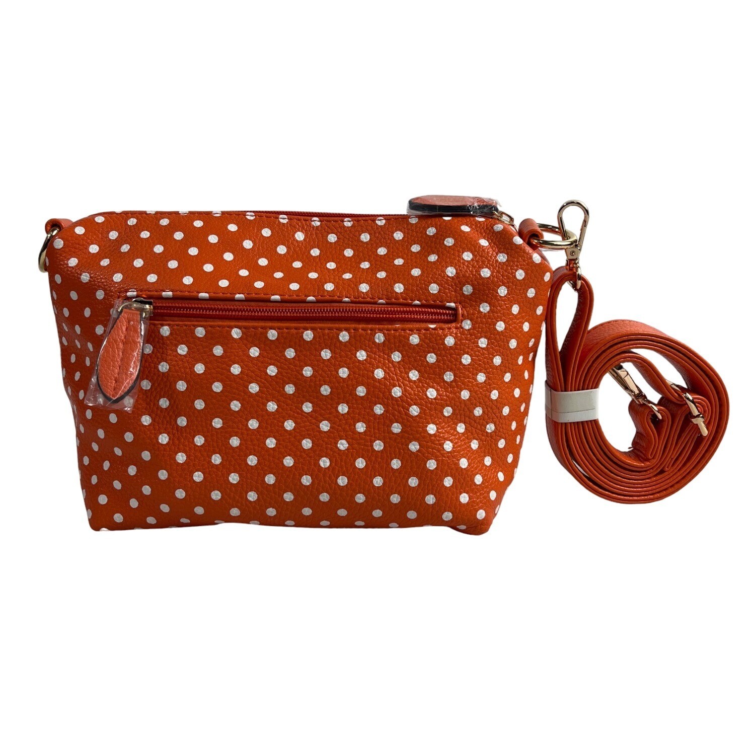 Imoshion Usa Women’s Orange Polka Dots Shoulder Purse Sz S – New