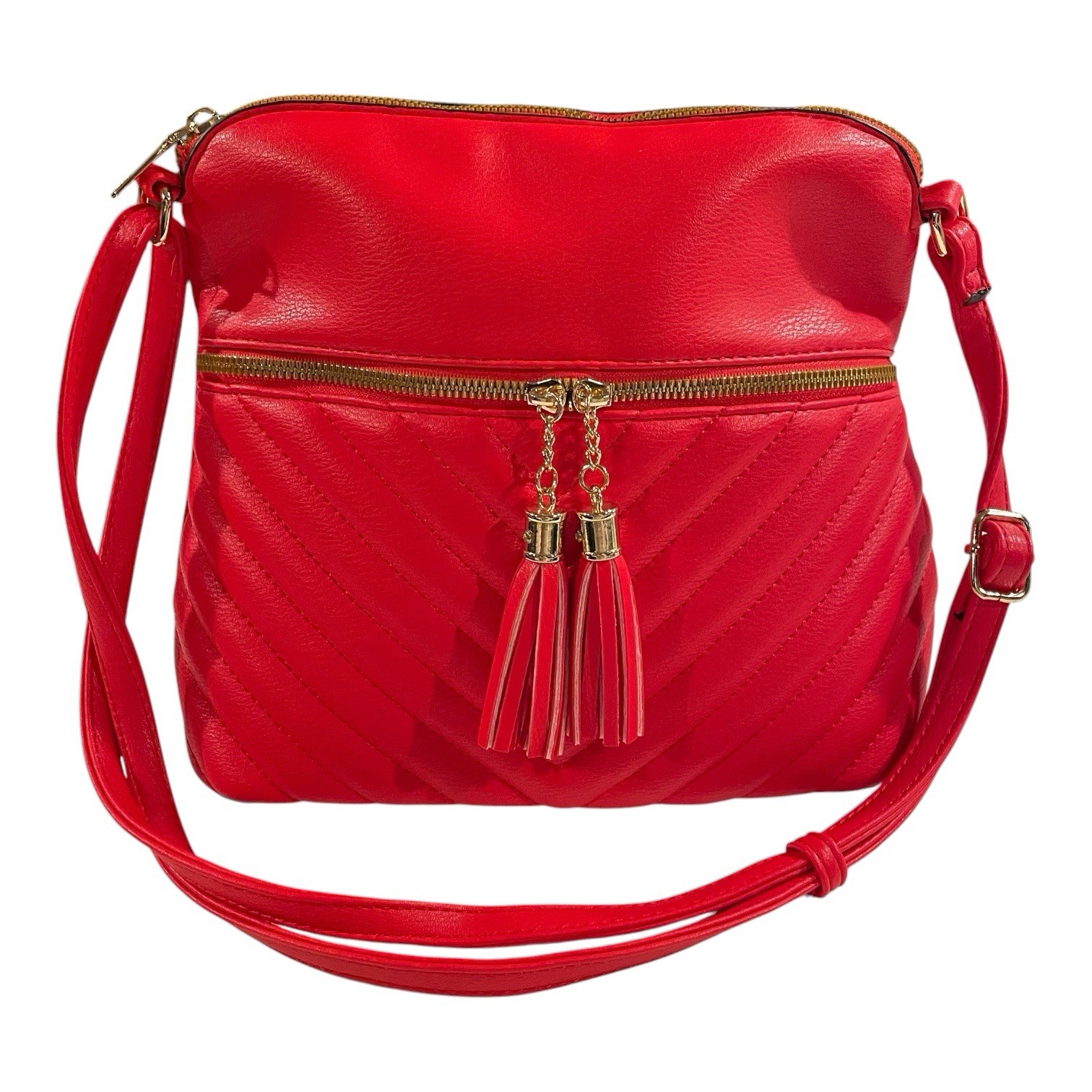 MKF Collection Winnie Crossbody Bag Shoulder Bag Vegan Leather Tassels 10 X 9.2