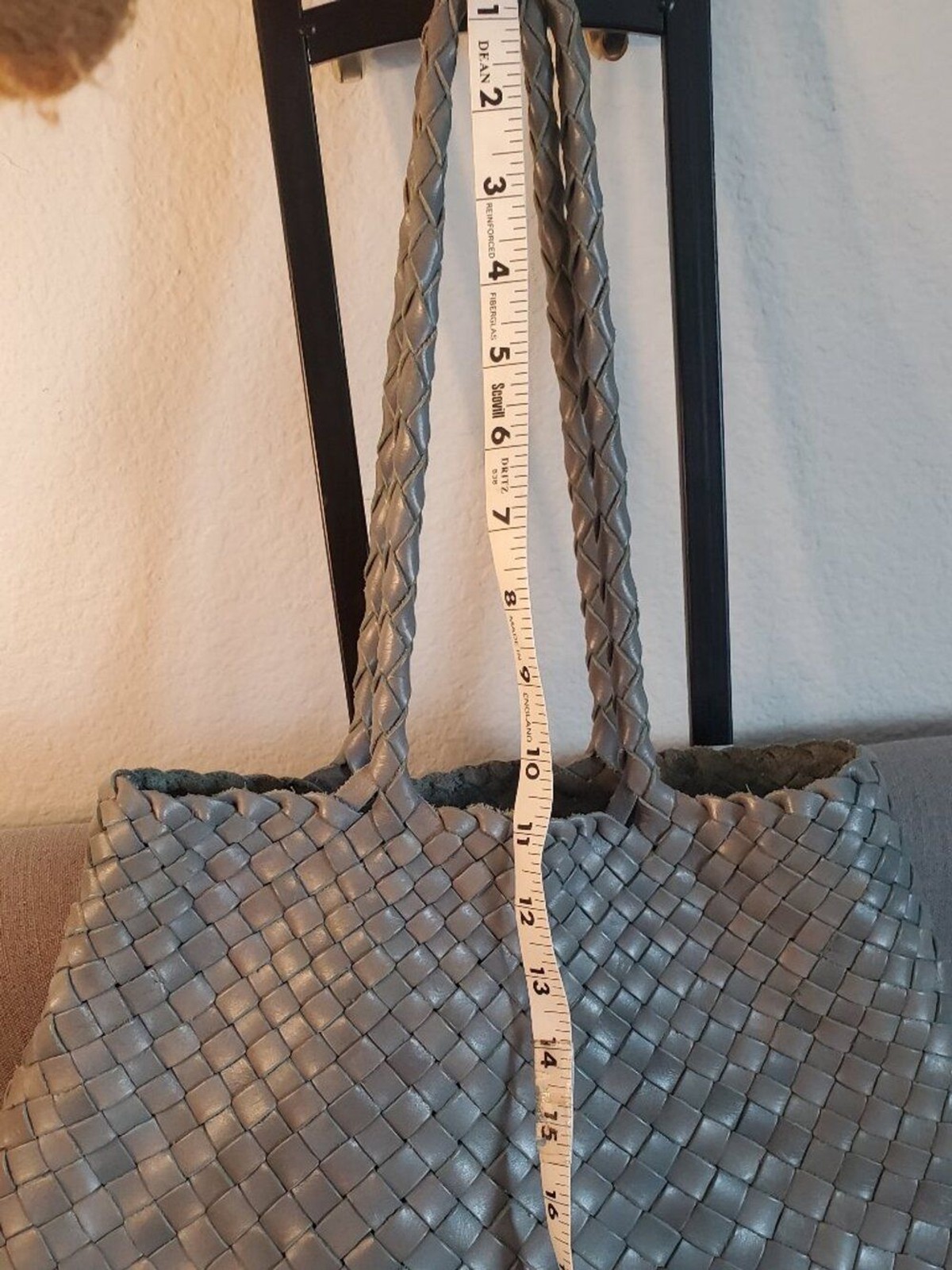 Braided woven leather bag