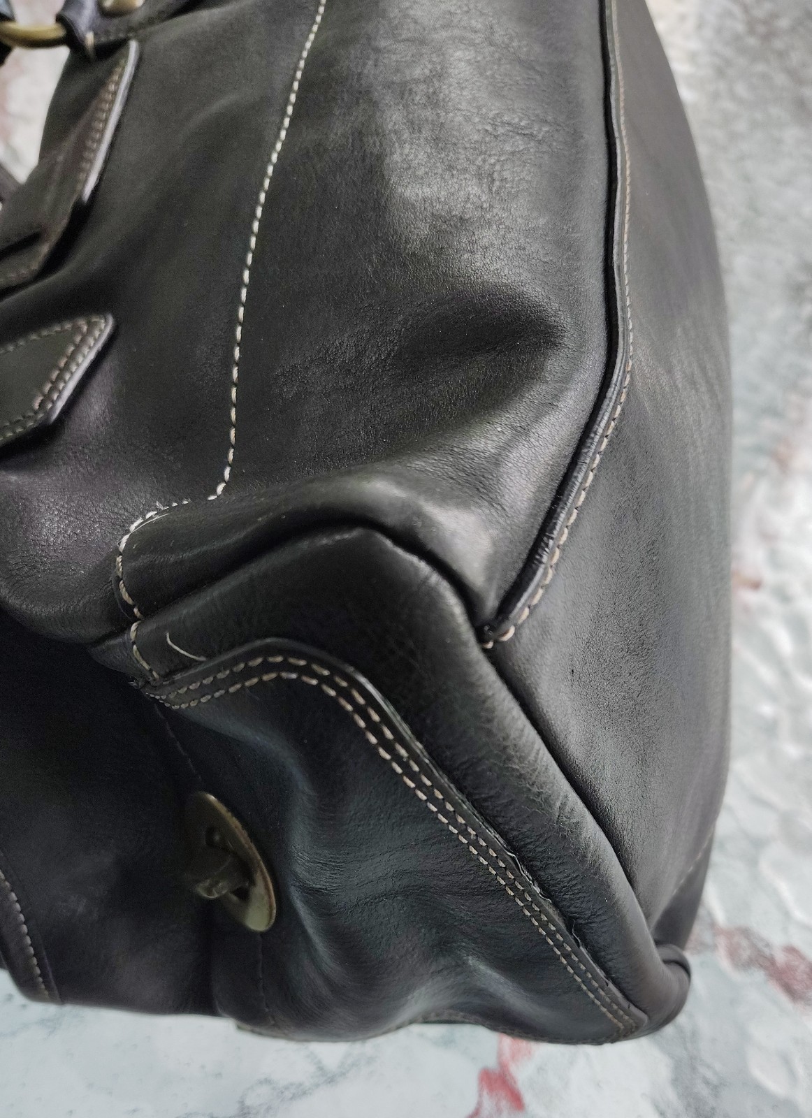 Coach MEDIUM 10330 65th Anniversary Mandy Vintage Black Leather Shoulder Bag