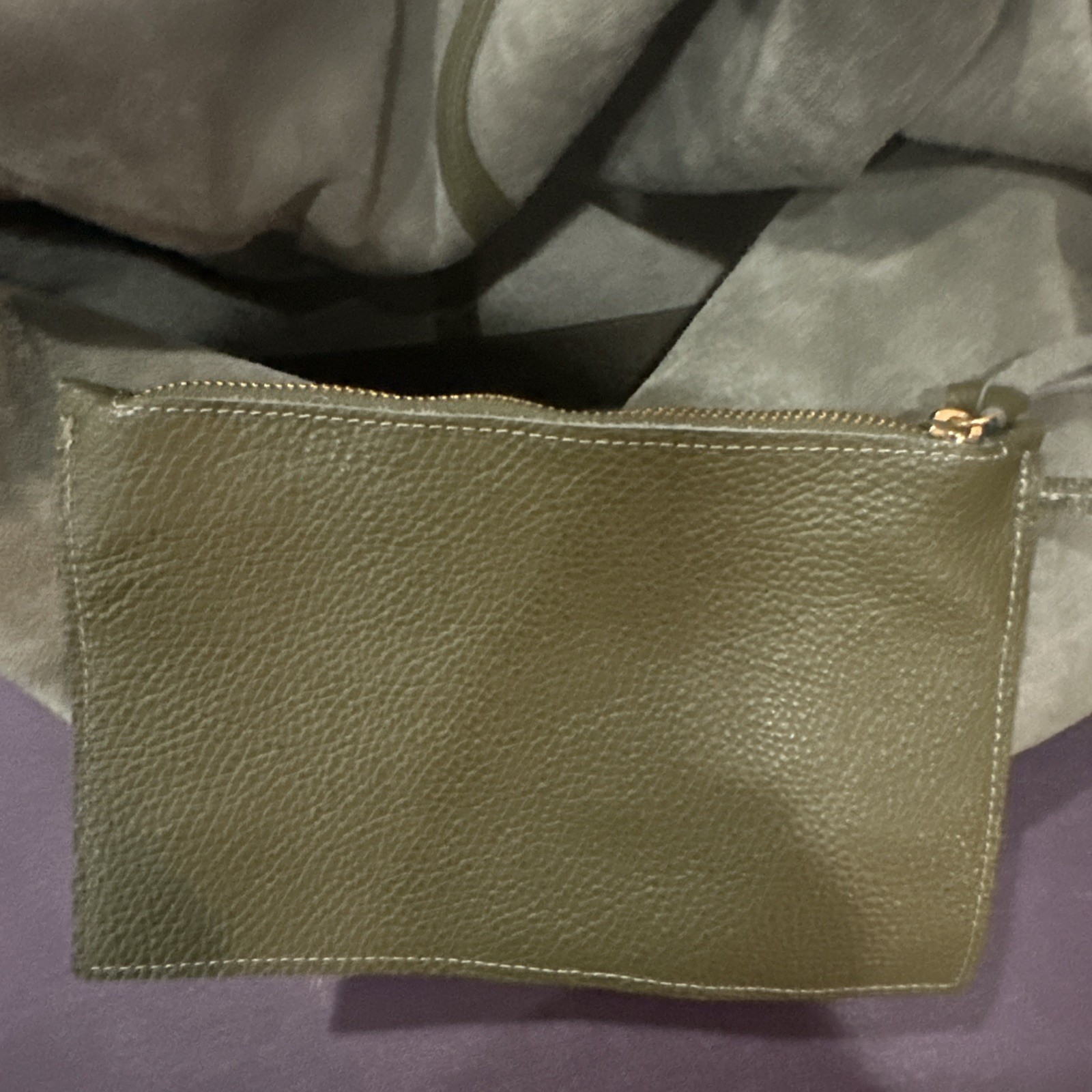 Dimoni X-Large Leather Slouch Purse AL003 Avo (olive Green) W/Pouch Spain BNWT