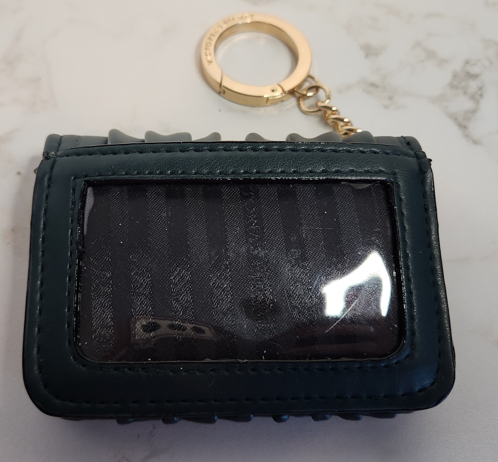 Victoria’s Secret Black Ivy Green Satchel Bag/Purse with Card Holder