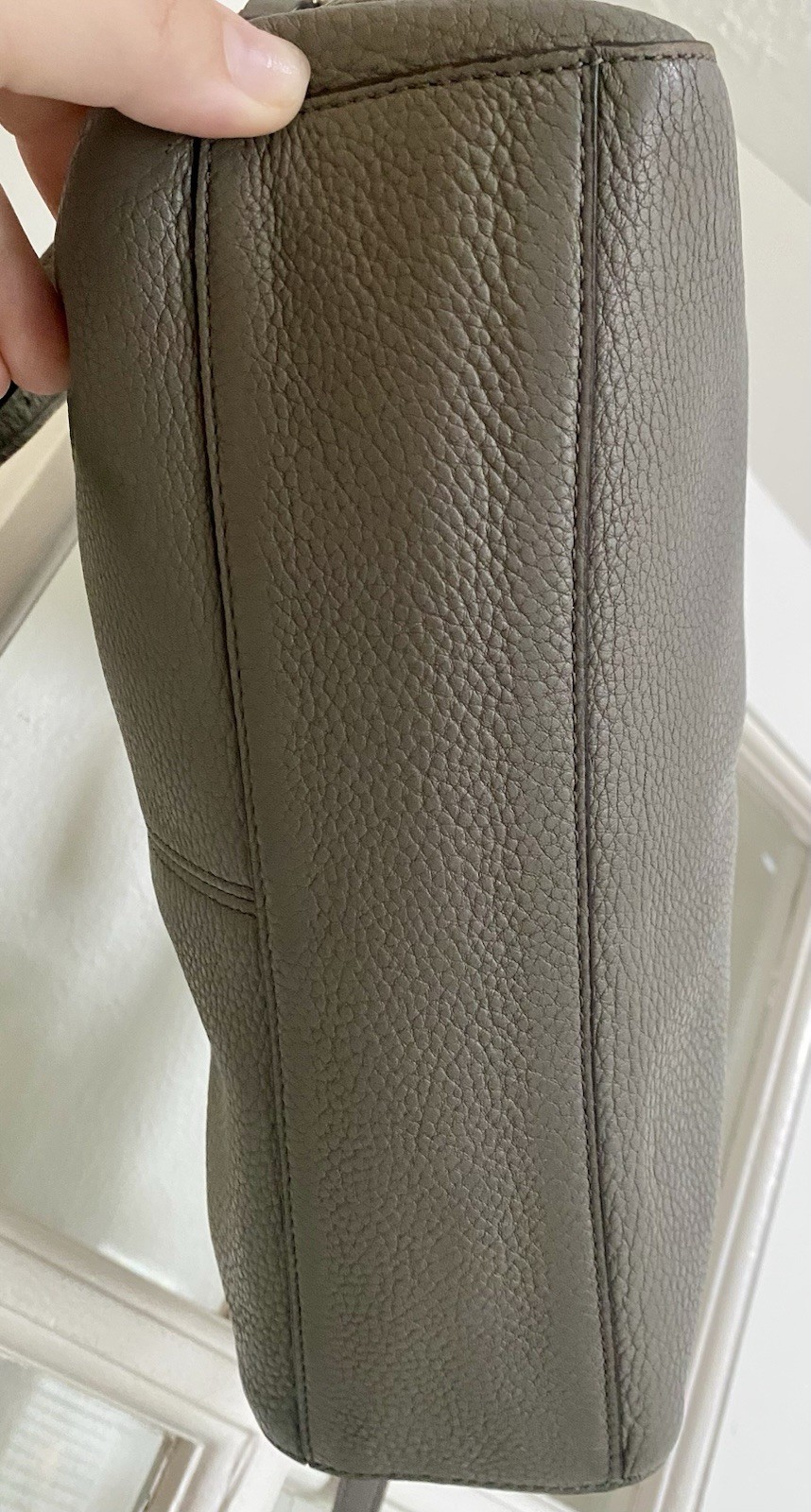 Coach F36675 Pebble Leather Small Kelsey Satchel-Grey with Crossbody Strap