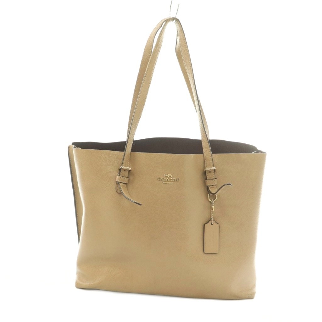Coach Beige Tote Bag Women’s Vintage 11×4.5×14.5in B Condition