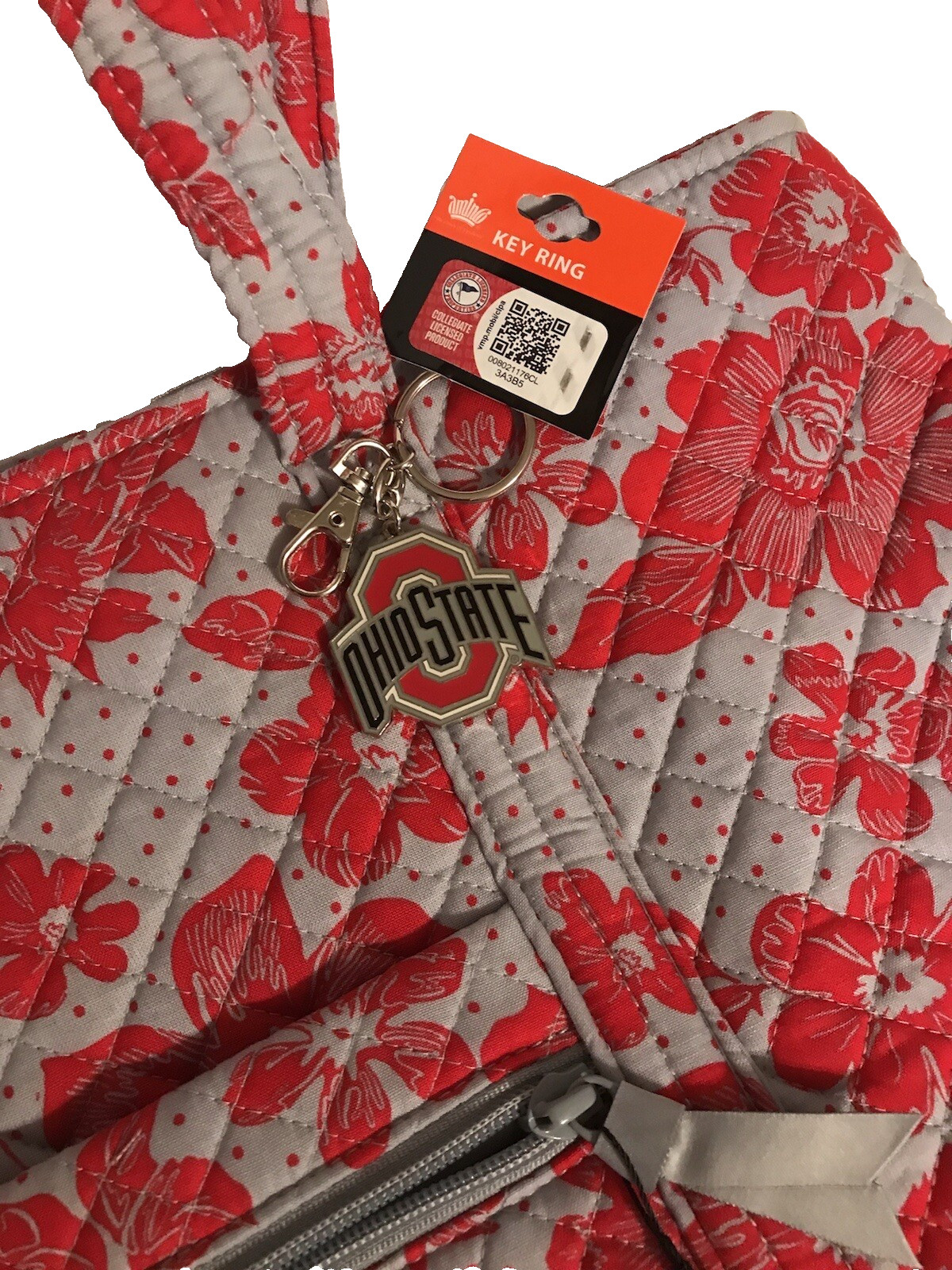 The Ohio State University Key Chain and Vera Bradley Gray & Red Large Tote NWT