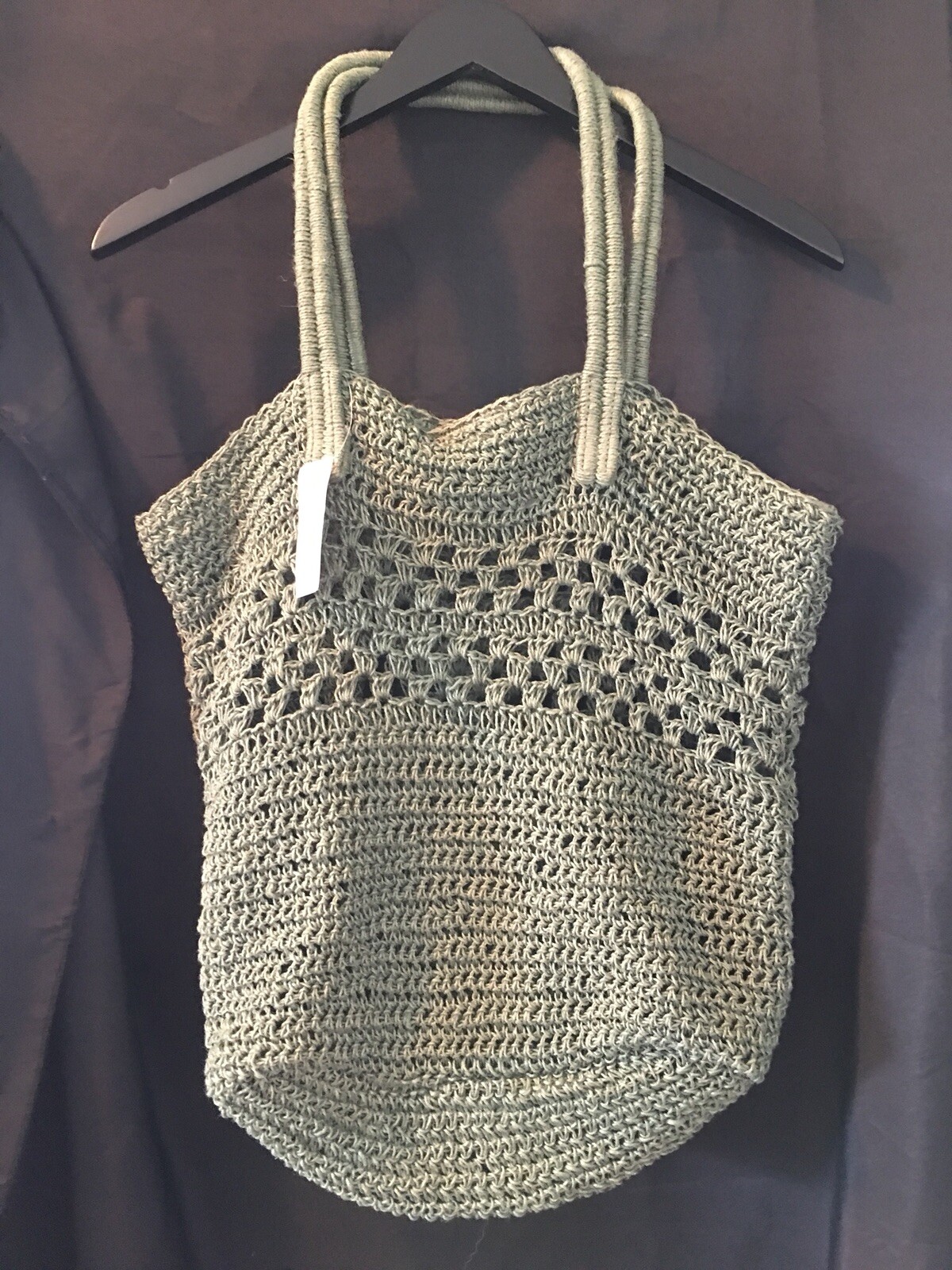 Jjill Multi Purpose Large Macrame Tote Olive Green NWT Beautiful