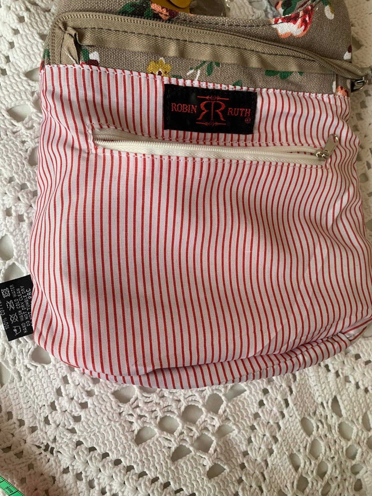 Robin Ruth Lithuania Canvas small flowered Handbag Shoulder with long strap