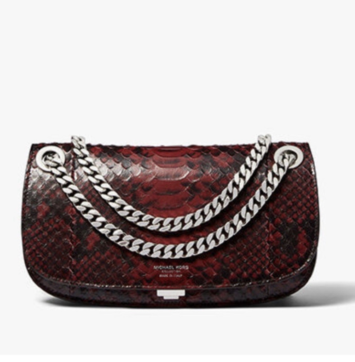 Michael Kors collection runway CHRISTIE PYTHON EMBOSSED LEATHER BAG RETAIL 1,090