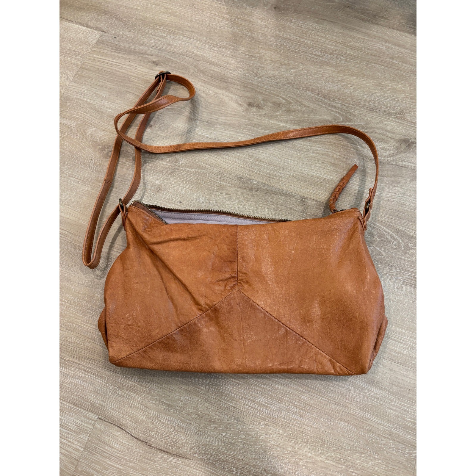 Day & Mood Edith Shoulder Bag Cognac Brown Leather Crossbody Purse