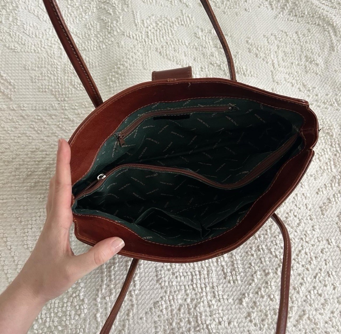 Vintage 90s Vera Pelle Made In Italy Genuine Leather Shoulder Bag