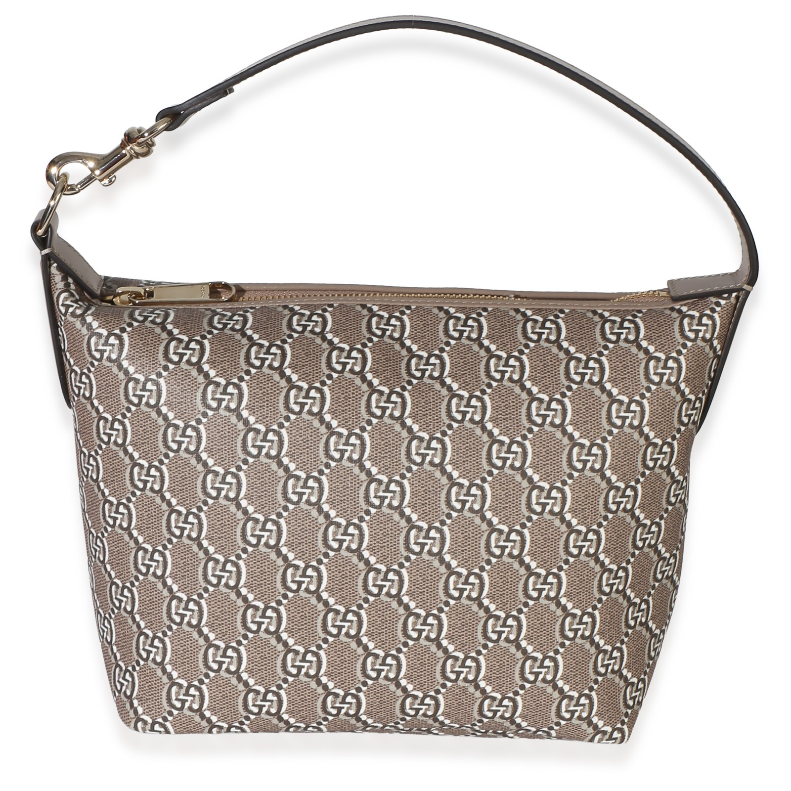 Gucci Taupe GG Shadow Monogram Canvas Super Mini Ophidia Hobo