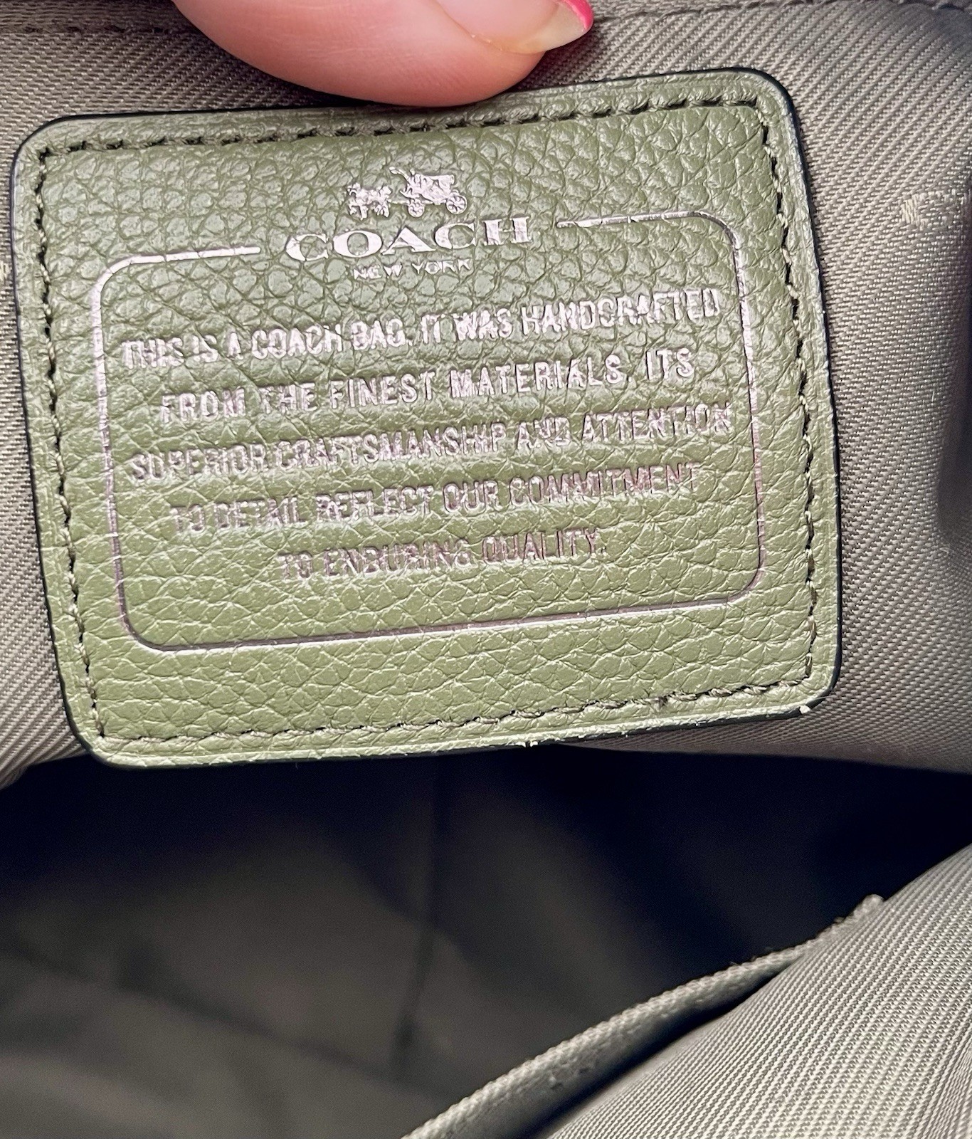 Coach Central Satchel Olive Green Pebble Leather Whipstitch Crossbody 35950