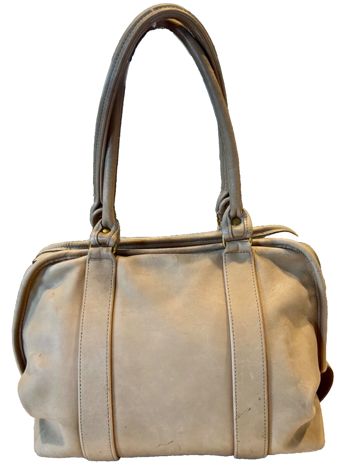 Coach 4055 Vintage Leather Soft Satchel Top Handle Zip Top Bag Bone No Hangtag