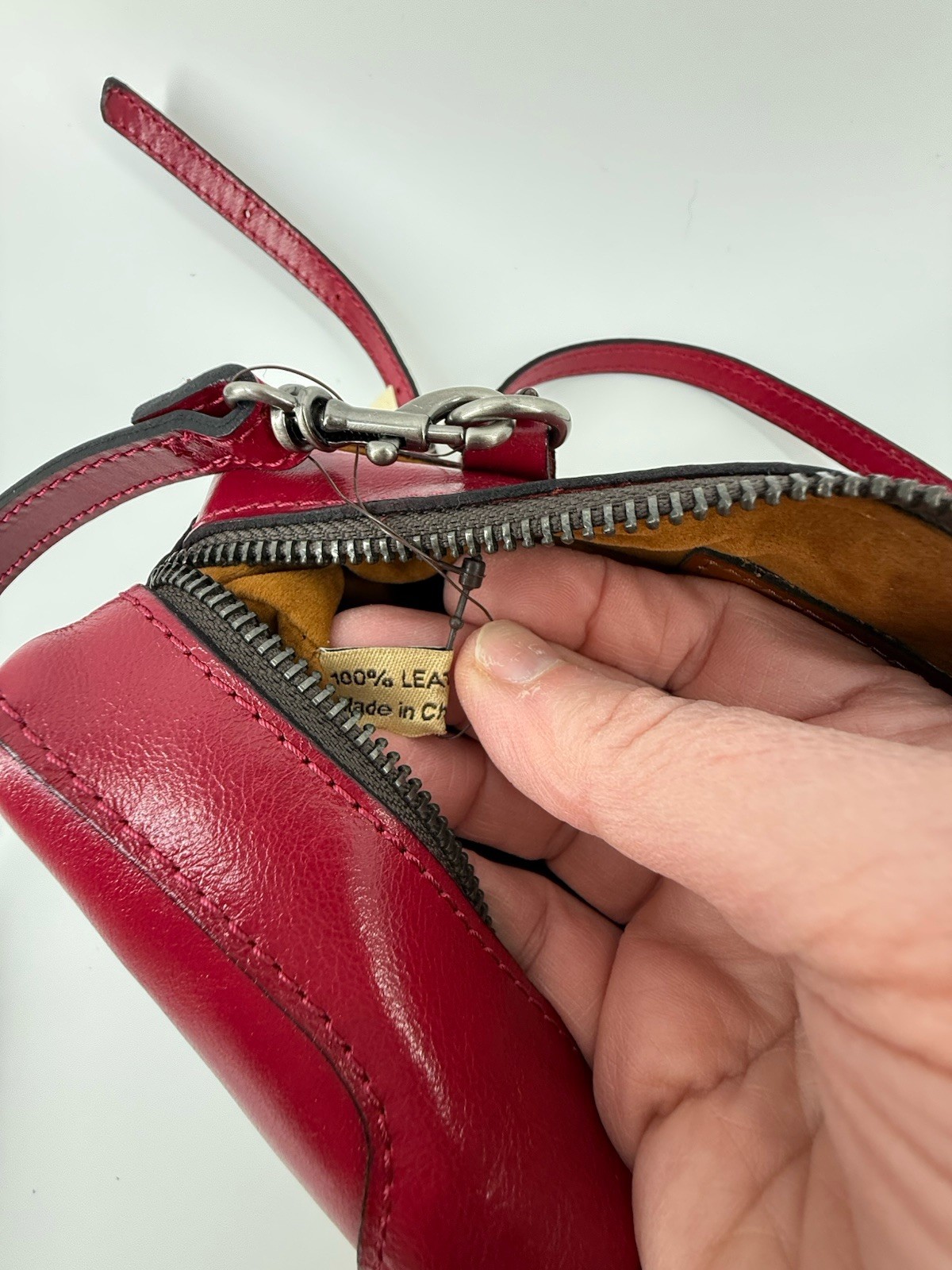 Patricia Nash Joliet Cranberry Leather Crossbody Convertible Clutch Pouch NWT