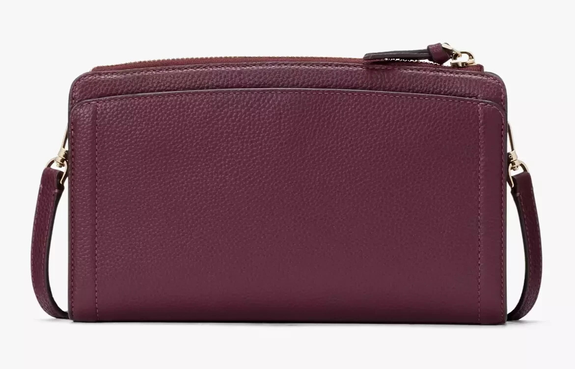 Kate Spade Knott Small Crossbody Bag Deep Cherry Leather Purse K6554 NWT $198