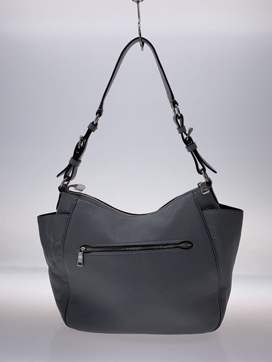 COACH Shoulder Bag, Leather, Gray, Solid Color, C2853