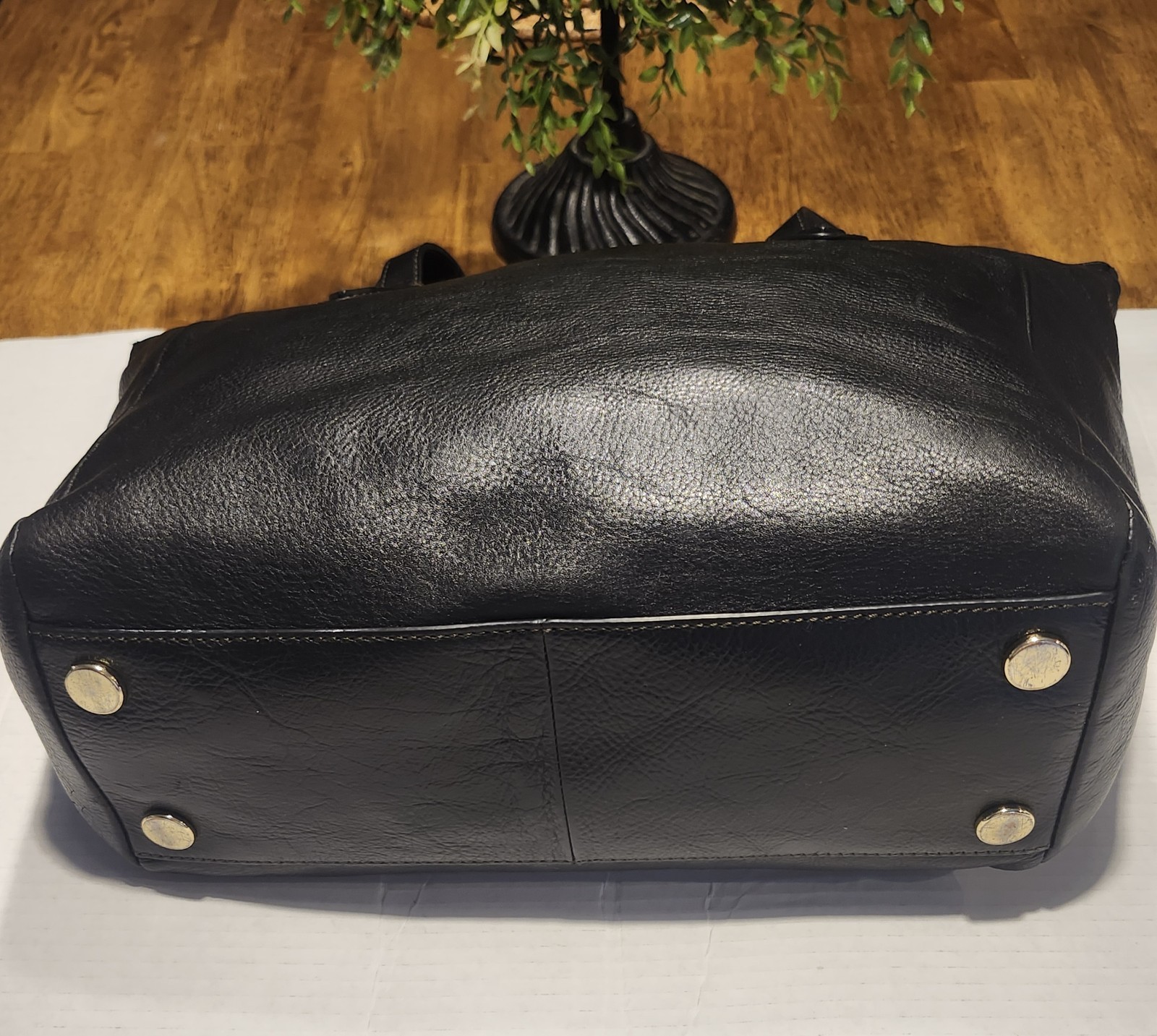 Fossil Sydney Black Pebbled Leather Shopper Tote Shoulder Bag Zip Top ZB5487