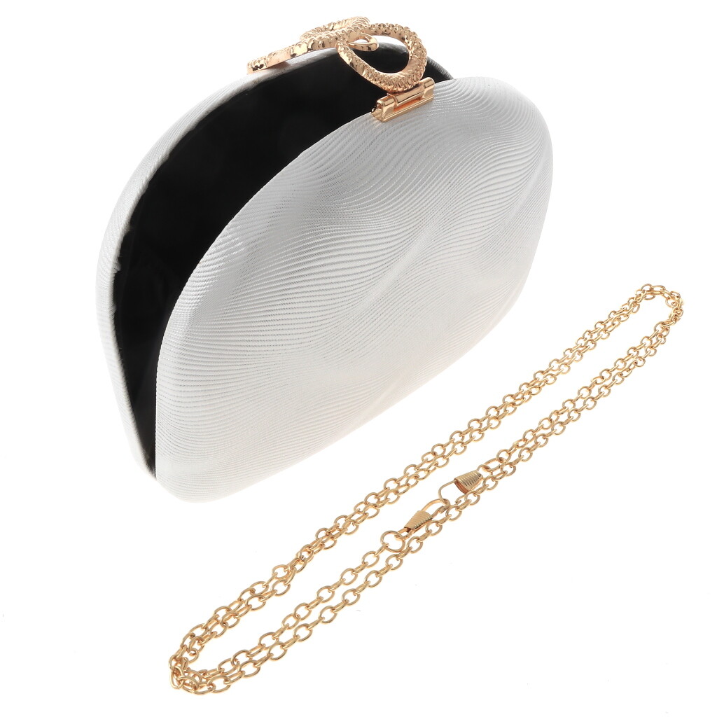 p Gold Tone Metal Hardware Frame Glitter Fabric Clutch Evening Bag HSY105-WH…