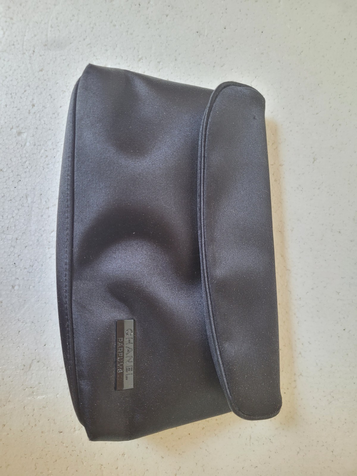 CHANEL Parfums Black Satin Makeup Clutch