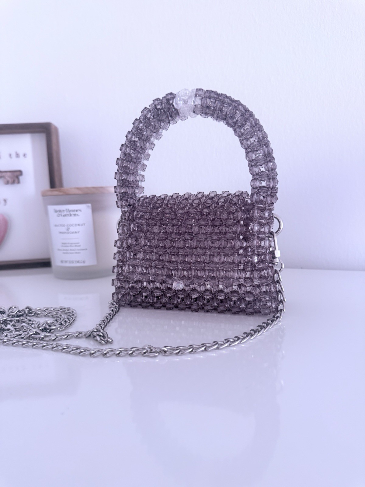 Beautiful Handmade Women Mini Bag Made From Acrylic Crystal Beads