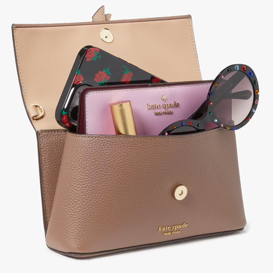 Kate Spade Knott Flap Chain Crossbody Brown Leather Purse KH154 NWT $248 MSRP F