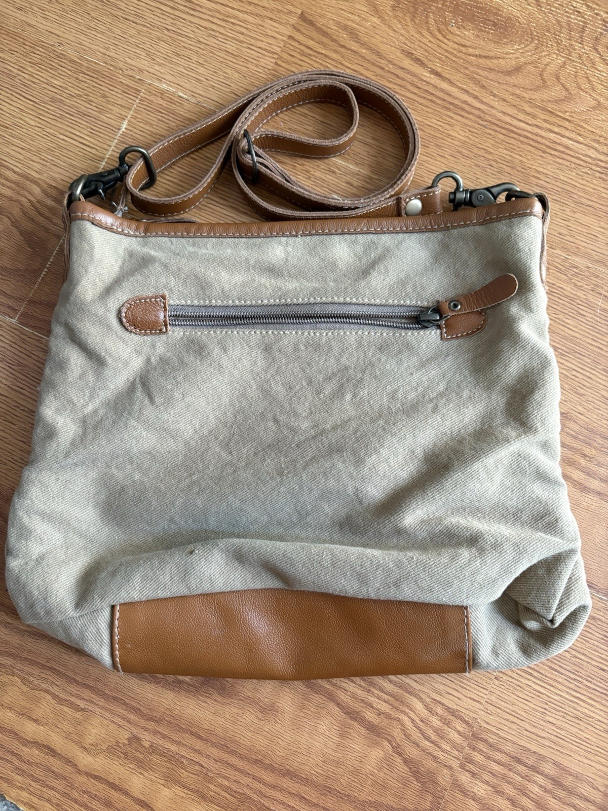 Myra Crossbody Bag Purse Hair On Hide Leather Accent Purse Neutral Colors 11×13