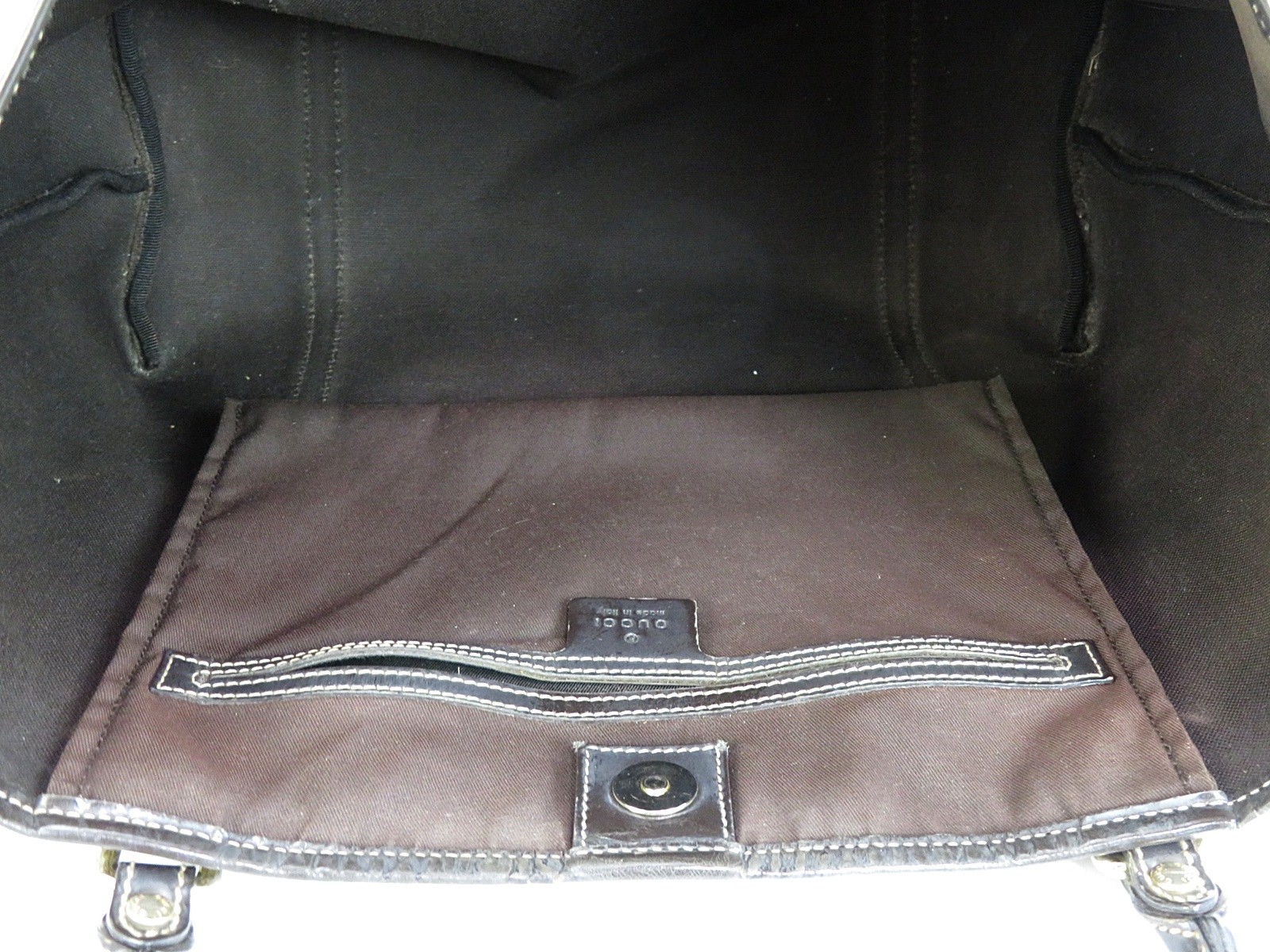 Auth GUCCI Brown GG PVC Canvas and Leather Supreme Tote Bag Purse #63254A