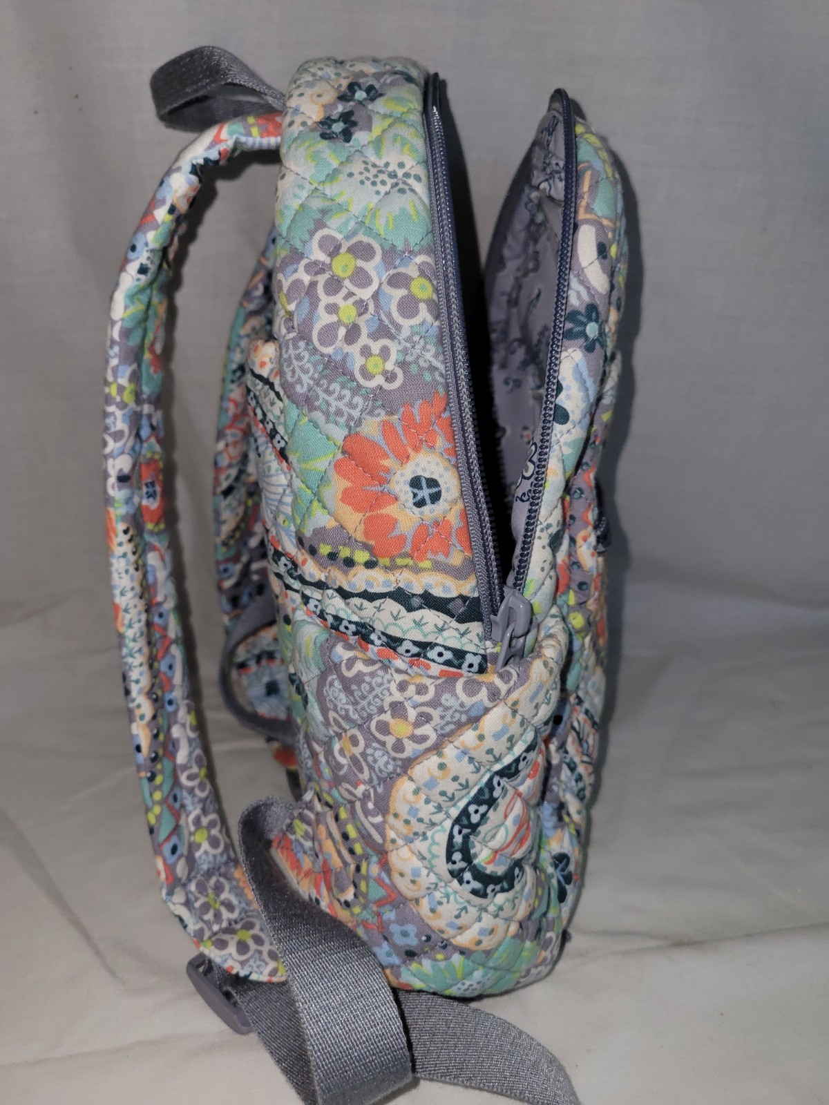 Vera Bradley Small Cotton Backpack Excellent Condition Citrus Paisley Retired