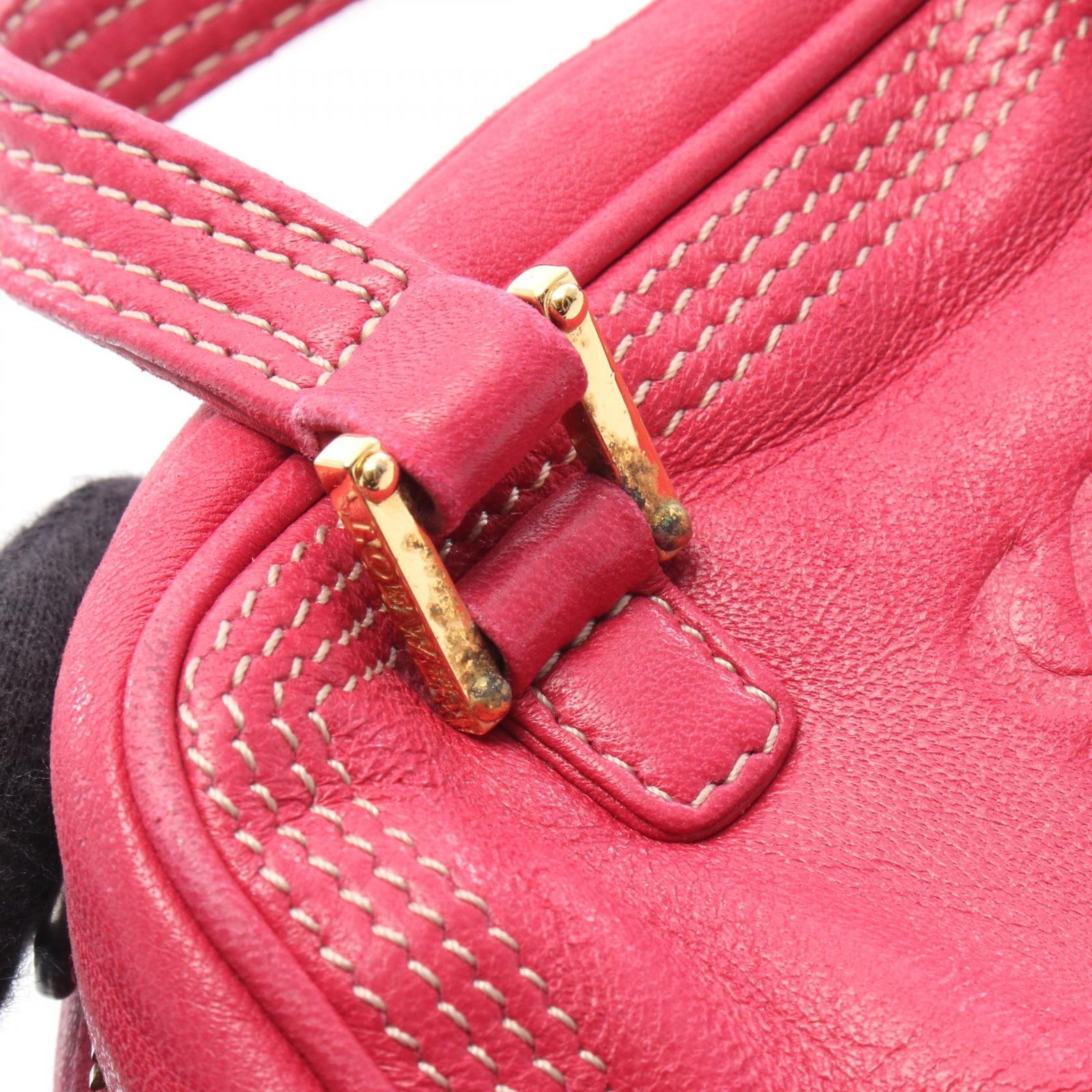 LOEWE Amazona Micro Mini Shoulder crossbody Handbag leather Pink Used Women